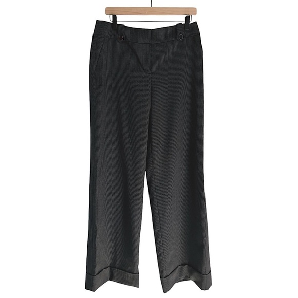 NWT Ann Taylor‎ Loft Wool Ann Wide Leg Dress Pants Black White Dots Size 6 - Picture 1 of 8